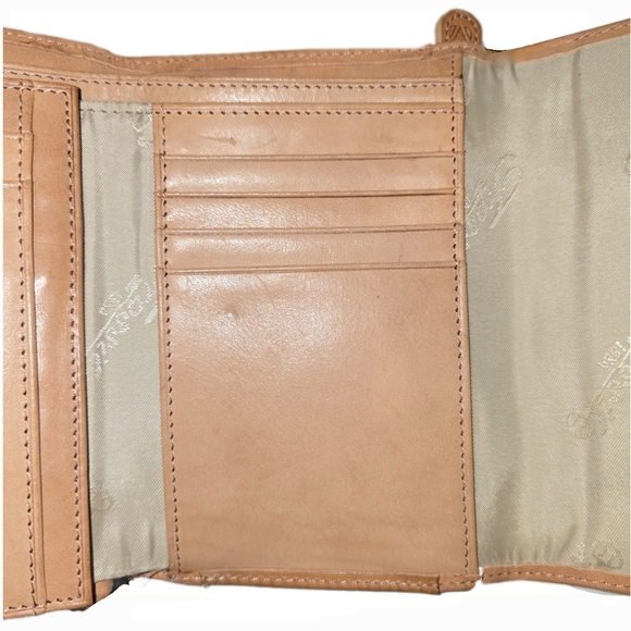 Ladies Embossed Leather Tri-Fold Wallet with ID Flap by Fossil - Picture 5 of 12